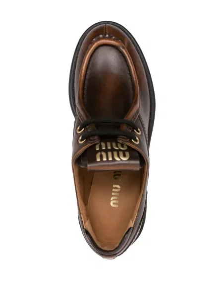 Pantofi loafer Miu Miu din piele maro