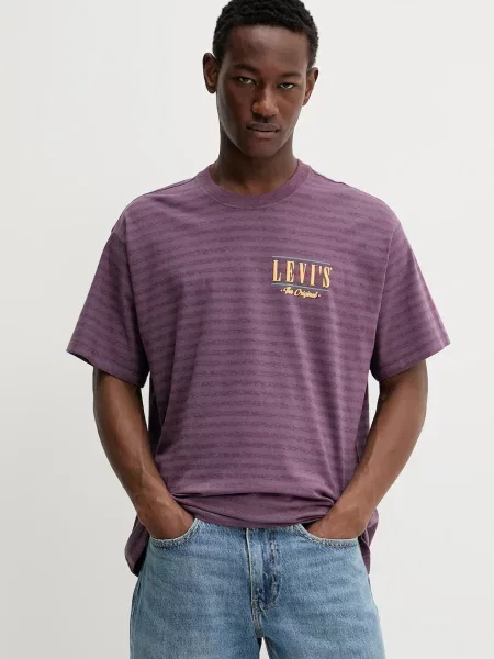 Тениска Levi's лилаво с принт виолетово