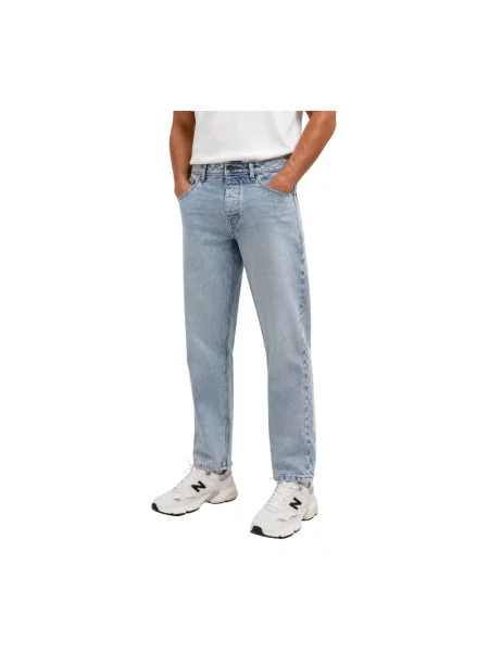 Szerokie jeansy Pure Path niebieskie
