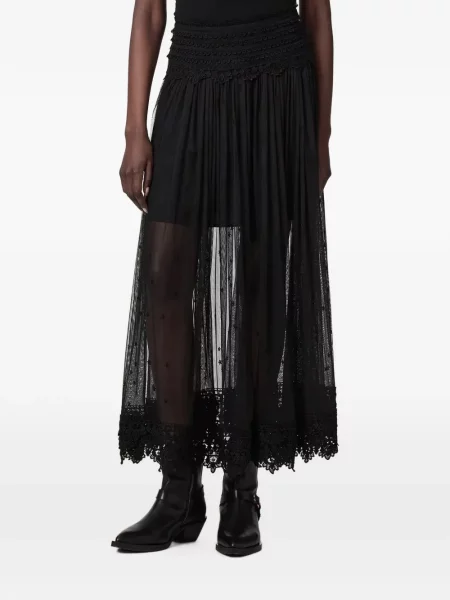 Fustă Allsaints plasă negru