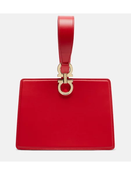 Usnjeni top Ferragamo rdeča
