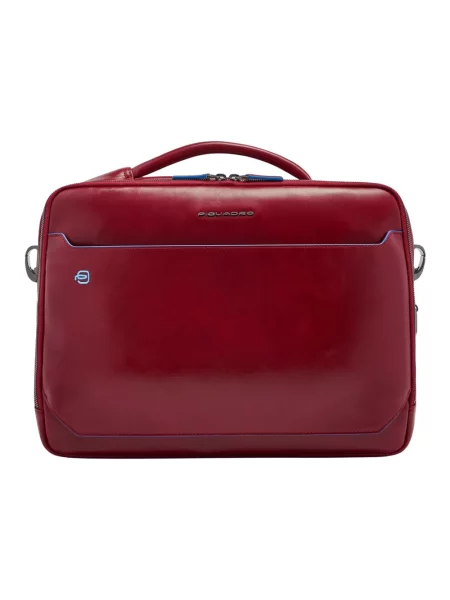 Torba na laptopa Piquadro skórzana czerwona