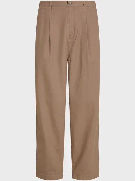 Плісировані укорочені штани Calvin Klein Jeans коричневі