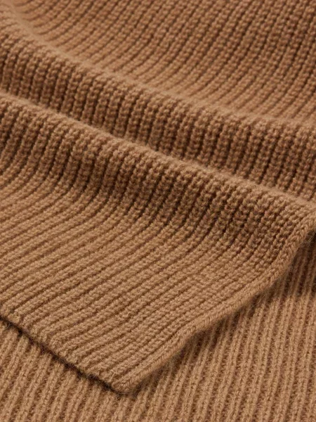 Шерстяной шарф Boss коричневый