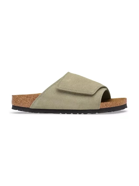 Birkenstock Solana LEVE klapki zamszowe zielone