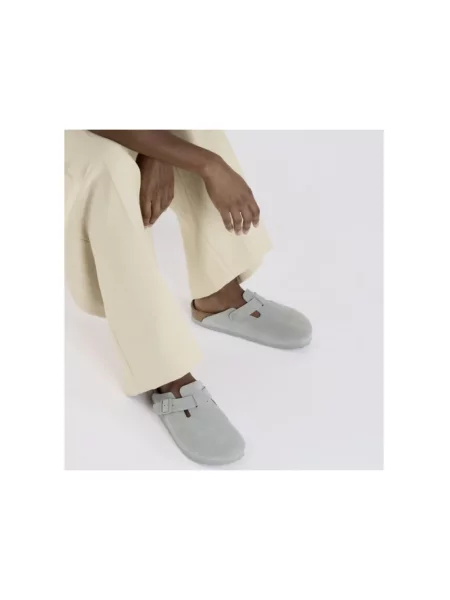 Klapki Birkenstock zamszowe zielone