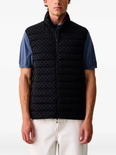 Matlasat vestă Armani Exchange cu imagine negru