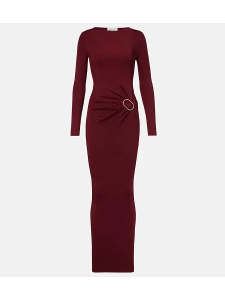 Rochie maxi Roland Mouret din jerseu de costum bordo