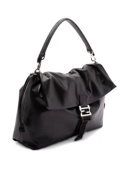 Кожена чанта Fendi черно