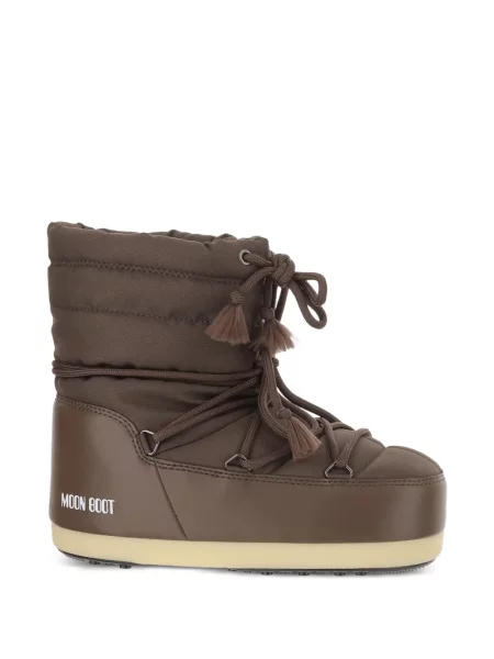 Botine Moon Boot cu șireturi din dantelă maro