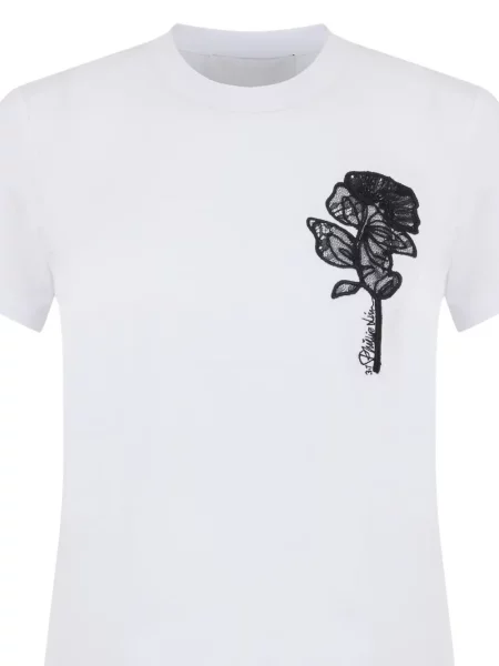 Tricou 3.1 Phillip Lim cu broderie cu model floral alb