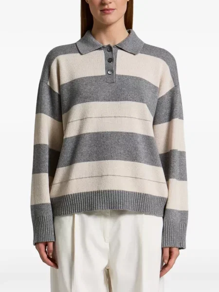 Gulerat tricou polo Peserico gri