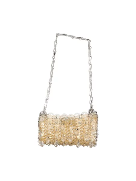 Wielobarwność torebka Rabanne z kryształkami różowa