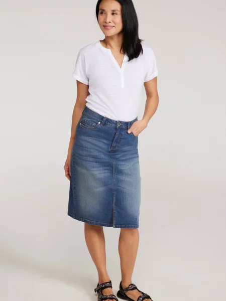 Dżinsowa spódnica Ash w kształcie litery A Blue niebieska