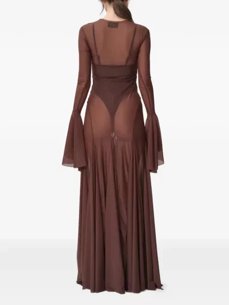 Sukienka maxi Concepto dzwony brązowa