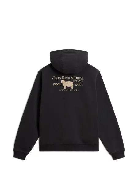 Hanorac cu glugă Woolrich cu imagine negru