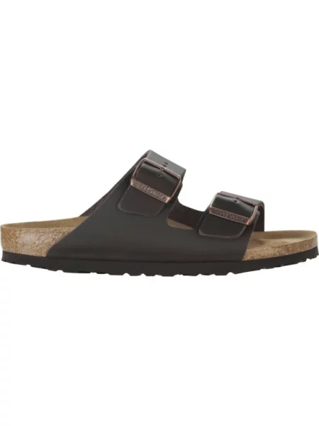 Klapki Birkenstock skórzane brązowe