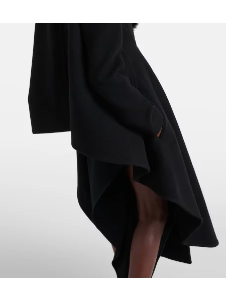 Haină din piele de oaie Alaïa de lână negru
