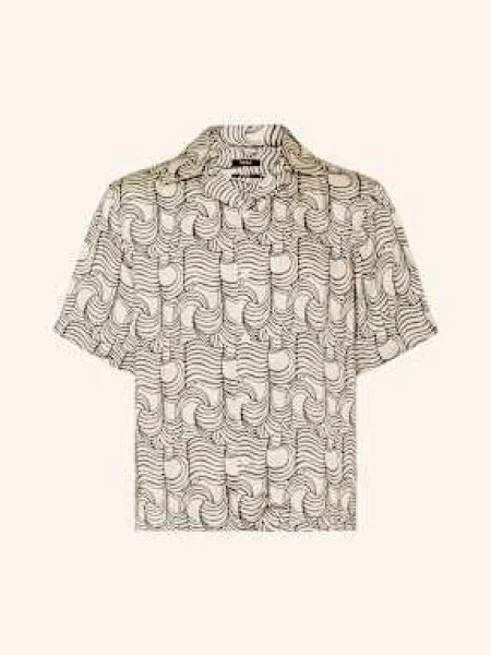 Reiss Košile Resort Waver Relaxed Fit nude/ tmavě modrá