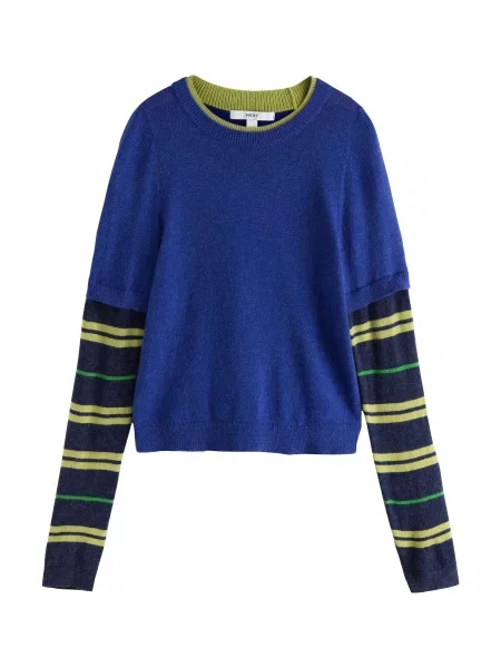 Next Pulover marin / bleumarin / galben / verde albastru