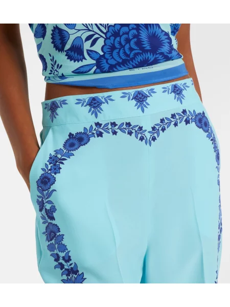 Pantaloni Etro de mătase cu model floral