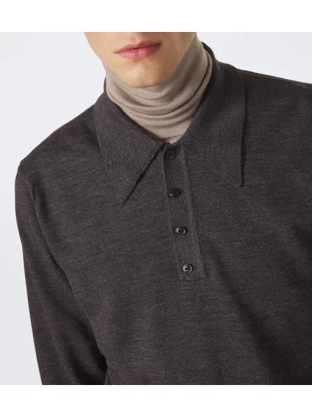 Tricou polo Lemaire de lână maro