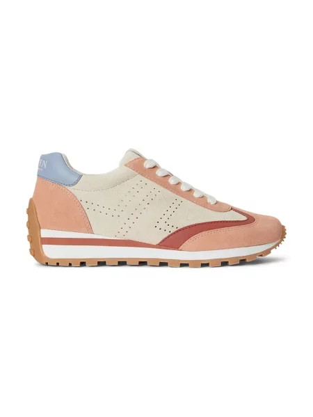 Lauren Ralph Lauren Dani Perf sneakers pentru femei din piele întoarsă portocaliu