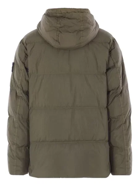 Geacă Stone Island cu glugă cu strasuri verde