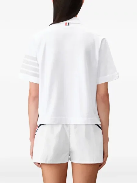 Top Thom Browne din jerseu alb