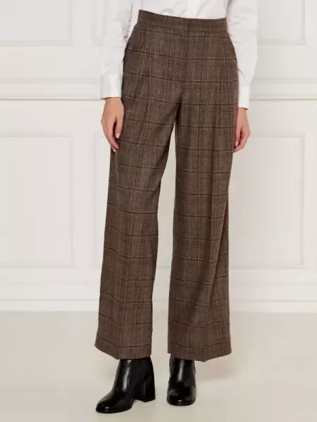 Ba&sh Pantaloni CADWIN | flare fit cu adaos de lână maro