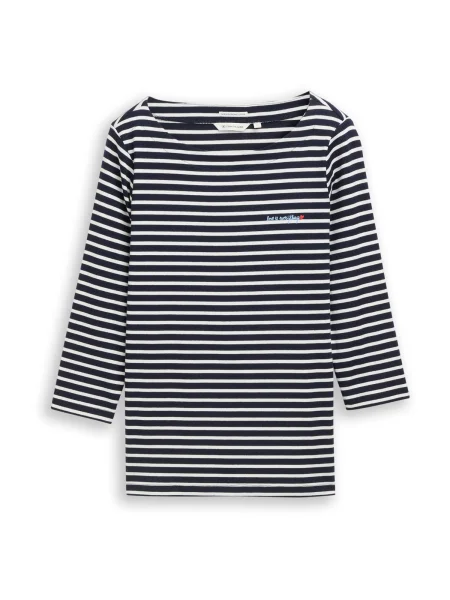 TOM TAILOR Tricou bleumarin alb