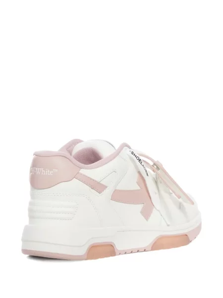 Sneakerși Off-white cu șireturi din piele alb