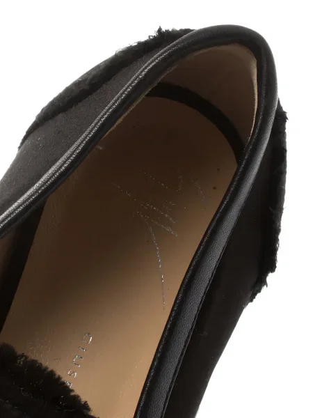 Pantofi loafer Giuseppe Zanotti din satin negru