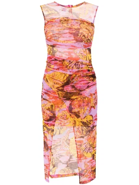 Rochie midi Pinko cu imagine până la genunchi de costum