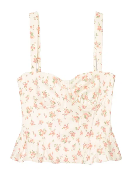 Bershka Top svetlo / zelena / breskev / roza bež