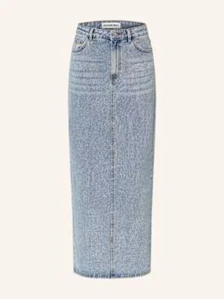 Rouge Vila Spódnica Jeansowa blau niebieska