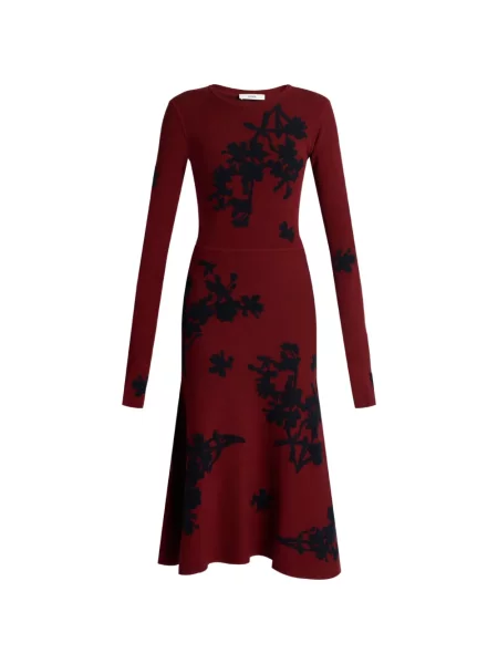 Lung rochie Erdem tricotate roșu