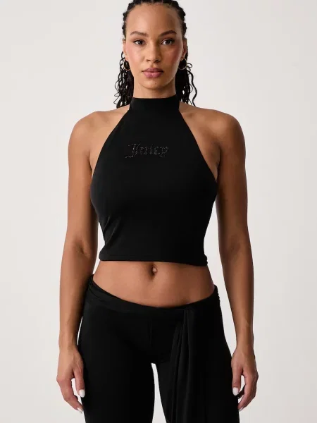 Top Juicy Couture s vázáním černý