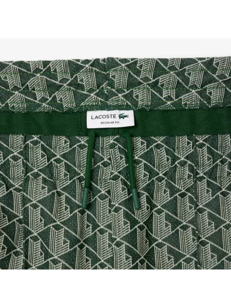 Lacoste Spodnie Dresowe Paryż Z Monogramem Regular Fit Zielone szary