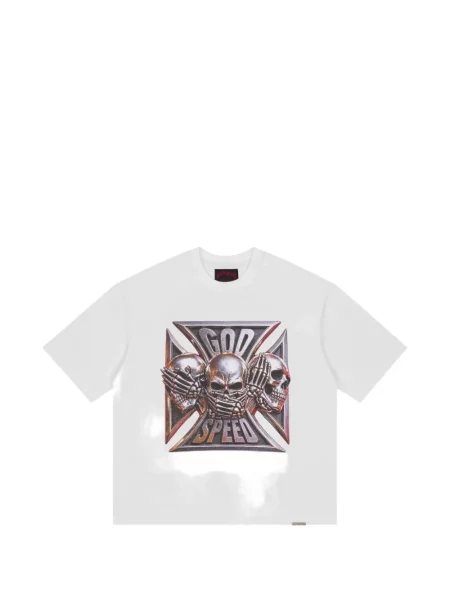Tricou Godspeed cu imagine alb