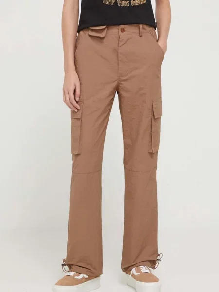 Панталон Sixth June със стандартна кройка с висока талия кафяво