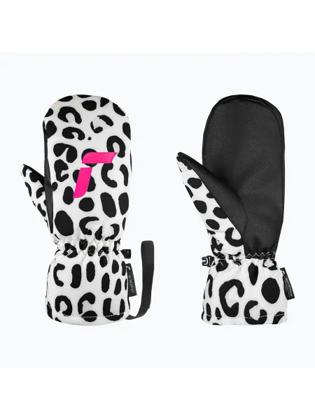 Mănuși de schi pentru copii Reusch Carter R-Tex XT Junior Mitten white/grey leopard alb