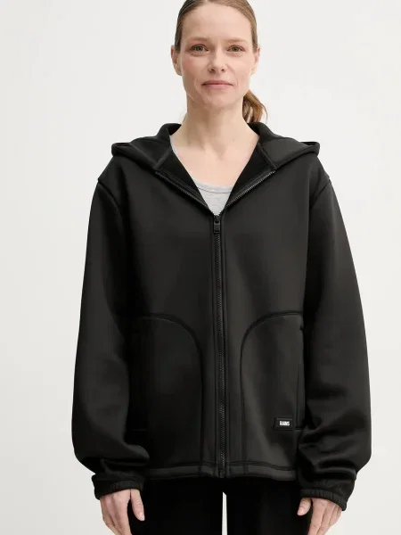 Fleece kapucnis dzseki Rains fekete