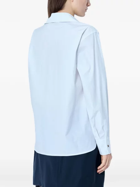 Tricou polo Max Mara din poplin alb