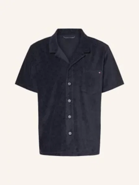 Tommy Hilfiger Resortová Košile Comfort Fit Z Froté tmavě modrá