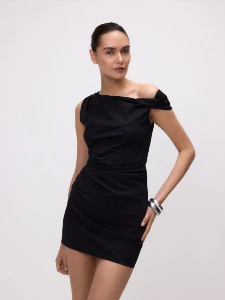 Reserved Сукня-міні з оборками чорний