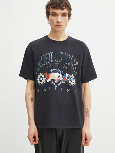 RHUDE tricou din USA Sailing Icon alb