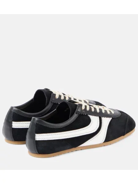 Sneakerși Dries Van Noten din piele de căprioară negru