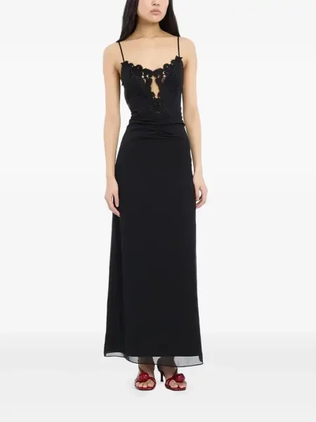 Rochie Rotate Birger Christensen cu volane din dantelă negru
