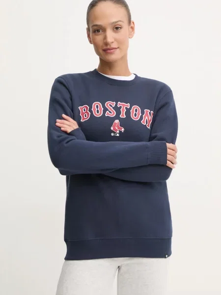 Mikina 47 brand MLB Boston Red Sox tmavomodrá s potiskem červená